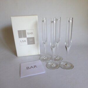 VINTAGE BAR LSA POLAND VODKA FLUTE 25ml HANDMADE GLASS SET (NEW IN BOX)